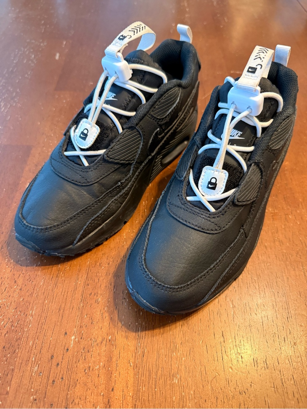Nike Kids’ Air Max 90 Toggle PS All Black Size 3Y or Women’s 4.5 Easy On/Off - Picture 3 of 8
